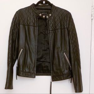 Victoria’s Secret Genuine Leather Black Moto Jacket